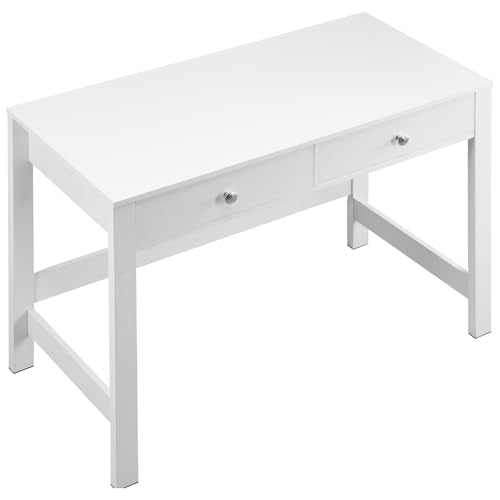 VEVOR Small Desk with Drawers, 39 Inch Wide Computer Desk with Storage, Wooden Table for Home Office, Vanity Desk with Drawers, Study Table for Adults/Students for Drawing, Reading, Writing - size: 39.37"D x 18.90"W x 29.57"H