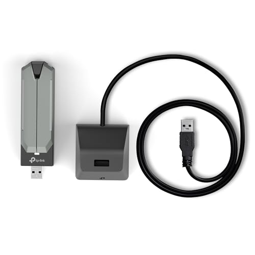 TP-Link BE6200 Tri-Band USB 3.0 Wi-Fi 7 Adapter for Desktop PC, WiFi Dongle | USB Wireless Adapter, Support Win11/10 | 2 x High Gain Antennas | 6GHz,4K-QAM,160MHz, WPA3|Secure by Design, Archer TBE401UH - size: BE6200, WiFi 7