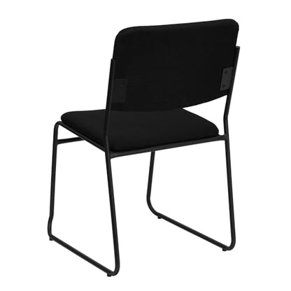 Flash Furniture 5 Pack HERCULES Series 500 lb. Capacity High Density Black Fabric Stacking Chair with Sled Base - color: Black Fabric/Black Frame, size: Set of 5