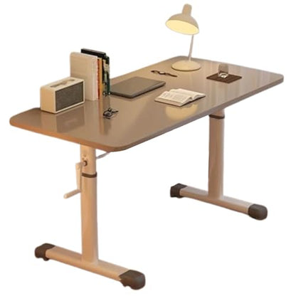 Manual Standing Desk, Crank Height Adjustable Computer Desk 80x60cm 100x60cm 120x60cm Lifting Range 63-90cm I-Shaped Carbon Steel Table Legs Computer Workstation Grey 80x60CM - color: Grey, size: 80*60CM