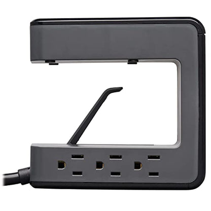 Tripp Lite Safe-IT Desk Clamp Surge Protector, 6-Outlets, USB-C & 2 USB-A Ports, 8Ft / 2.4M Cord, $50,000 Insurance & Limited Life Manufacturer's Warranty (TLP648UCBAM) - style: Safe-IT