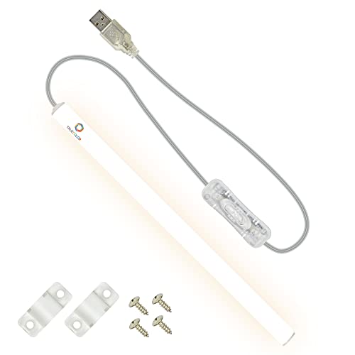 TrueColor USB LED Under Cabinet Light Bar, Frosted Cover, 12 in, Soft White - color: Soft White, size: 12 inches