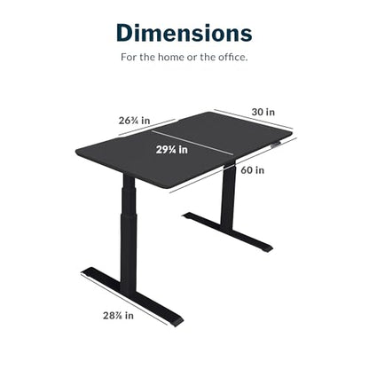 Vari Classic Electric Standing Desk – 60x30 – Black/Black - color: Black Top / Black Legs, size: 60 in x 30 in