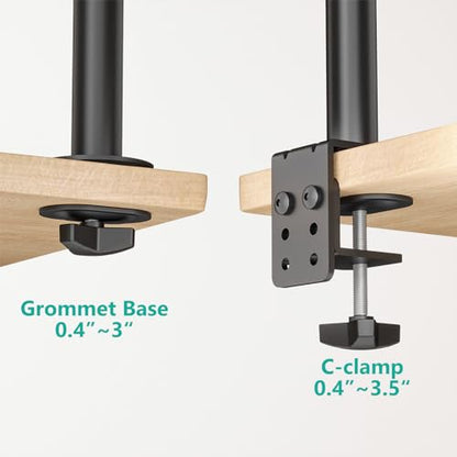 WALI Single Monitor Mount, Single Monitor Arm Desk Mount, Up to 32 inch Ultrawide, Regular Screens up to 27 inches, 22lbs, Adjustable Mount with C-CLAMP for Home Office Application(M001), Black - size: 13"-27", style: Single