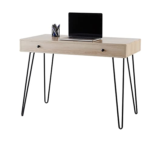 Realspace® Callay 42" W Writing Desk, Blonde Oak/Black