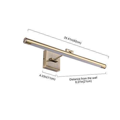 Joosenhouse Modern LED Picture Lights 24.4 inch, Antique Bronze Metal Artwork Display Lamp with Rotatable Sconces Lamp Head, 14W (70W Eqv.), Hardwired Connection, 3000K Warm White 840Lm… - color: Antique Bronze, size: Dimmable 24.4" Long