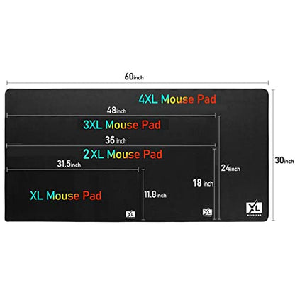 XL Mouse Pad - Large Extended Gaming Desk Mousepad (800x300x3mm) - Nonslip Rubber Base and Water Spill Resistant Desktop Keyboard Mouse Mat - Anti-Fray Cloth - Black - size: X-Large (31.5"x12")