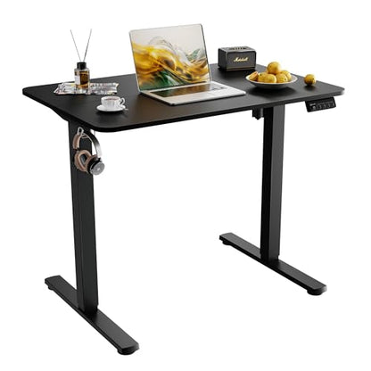 Small Standing Desk, 35"x24" Height Adjustable Sit-Stand Home Office, Black | Electric Adjustable Standing Desk, Sit to Stand Computer Office Desk with Splice Board, Memory Preset, Lifts 28.7''-46.5" - color: Black, size: 35 inch