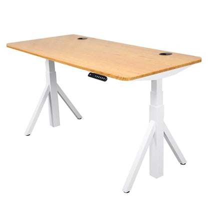 ApexDesk Quattro Series 60" Electric Adjustable Standing Computer Desk for Home and Office Width and Height Adjustable, Rectangular Canary White Frame - color: Canary-white Rectangular, size: 60" Rectangular