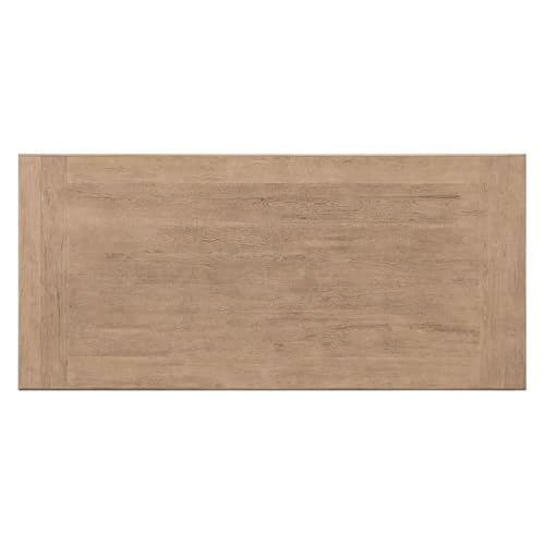 Pemberly Row 2-Piece Writing Desk and Credenza Set, Rubberwood and Birch Veneer, Barley Buff Finish, Transitional Home Office Furniture with Storage Drawer, File Drawer, Adjustable Shelves