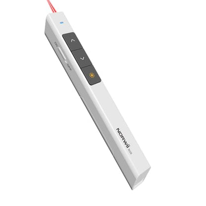 Wireless Presentation Clicker, PowerPoint Clicker with Laser Pointer | Presentation Remote for PowerPoint Presentations, Plug & Play USB Slide Advancer, Compatible with Mac/Windows/Linux/Android - color: White