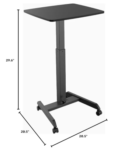 Desky Zero Pedestal Stand Up Desk Black - color: Black