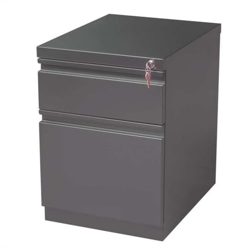 Hirsh 20-in Deep Mobile Pedestal File 2-Drawer Box/File Full Width Pull Charcoal - color: Dark Coal
