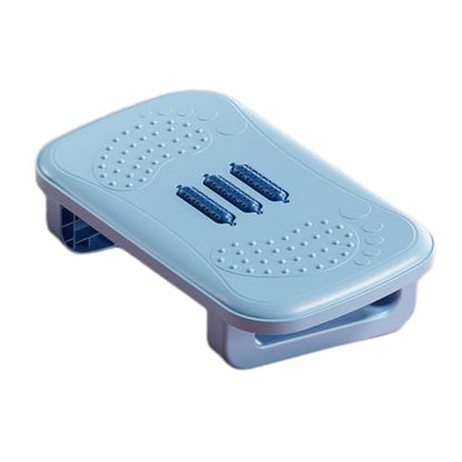 Office Desk Footrest Rocking Foot Stool Ergonomic Support Massage Rollers Solid PP Material Suitable for Working Adults Kids Home, Light Blue - color: Light Blue