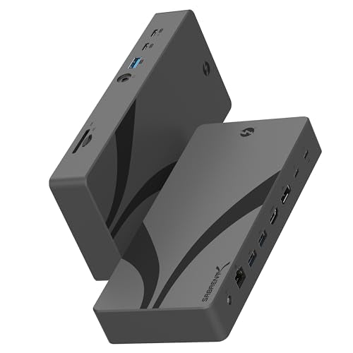 SABRENT Thunderbolt 4 Docking Station, 8K/4K, HDMI 2.1, GbE (DS-T4MF) | TB4 ports; USB4 & TB3 compatible; DP 1.4; USB-C/A; Gigabit Ethernet; SD/TF; Win/Mac - style: Thunderbolt 4 Dock – Full I/O