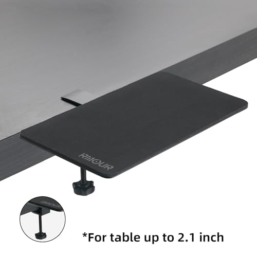 Z1 Clamp-on Mouse Tray Desk Extender, Ergonomic Mouse Platform with Mouse Pad for Laptop Stand & Table, Fits Up to 2.1'' Thick Surfaces, Space-Saving Desk Attachment for Small Spaces, Black