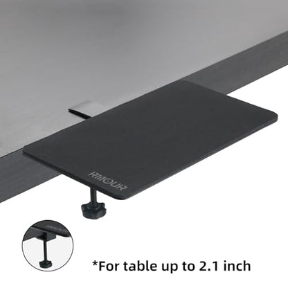 Z1 Clamp-on Mouse Tray Desk Extender, Ergonomic Mouse Platform with Mouse Pad for Laptop Stand & Table, Fits Up to 2.1'' Thick Surfaces, Space-Saving Desk Attachment for Small Spaces, Black