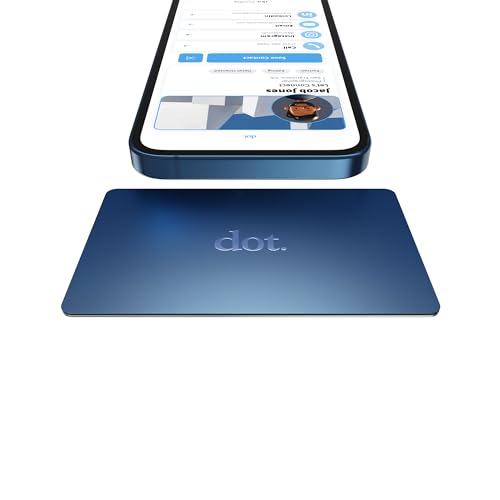 dot. Card Metal - Digital Business Card - Tap Compatible with iPhone & Android (Blue) - color: Blue