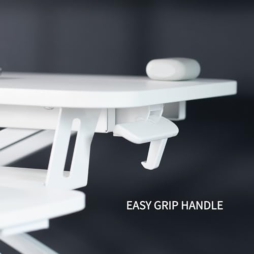 VIVO White 32 in Standing Desk Converter with Monitor Stand, DESK-V000K-M2W - color: White, size: 32"