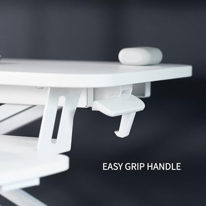 VIVO White 32 in Standing Desk Converter with Monitor Stand, DESK-V000K-M2W - color: White, size: 32"