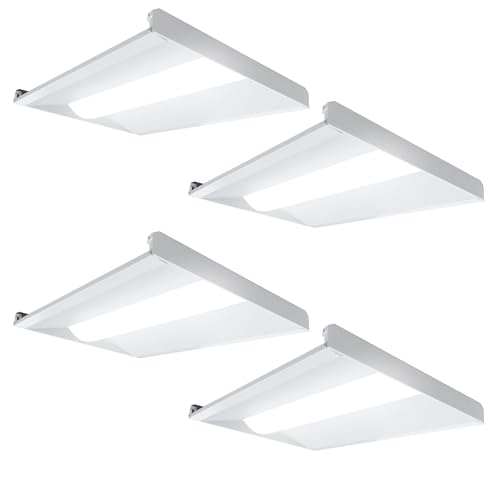 2x2 LED Troffer Center Basket Panel, 30W/35W/40W, 3500K/4000K/5000K, 0-10V Dimmable, 120-277V Recessed Back-Lit Drop Ceiling Light, UL Listed for Office Hallway - 4PK - color: 2X2 FT, size: 4PK