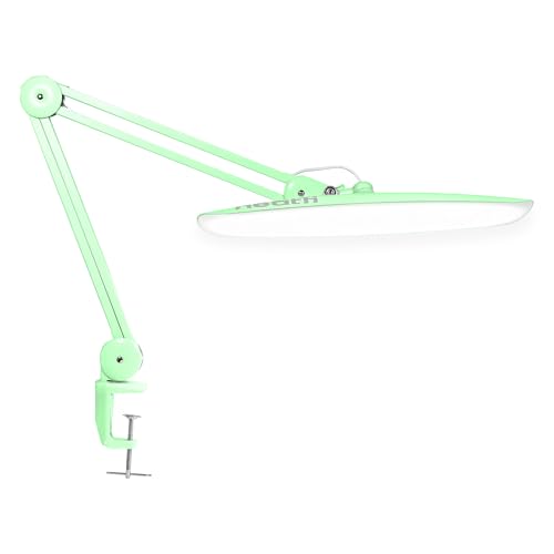 Neatfi LED Desk Lamp, 2200 Lumens, 24W, 20-Inch Wide Head (Midnight Green) - color: Midnight Green, size: Non-CCT with Clamp