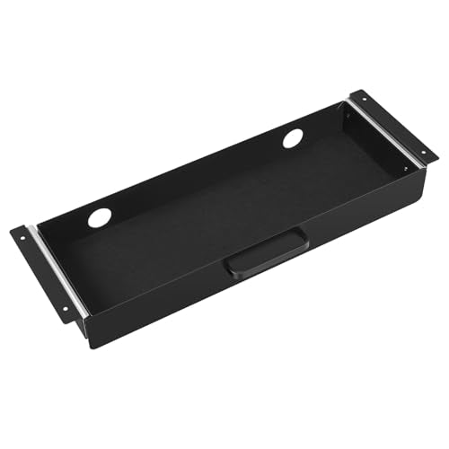VEVOR Under Desk Drawer Slide Out, 22 inch Under Desk Mounted Pull-out Drawer Attachment, Hidden Under Counter Drawers for office Home Sit Stand Workstation, Black - size: 22inch