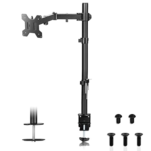 Suptek Single Monitor Arm Desk Mount Fully Adjustable Monitor Stand for 1 / One Screen up to 32 inch Extra Tall 31.5 inch Pole,Black (MD6821) - color: Black, size: 31.5" Tall