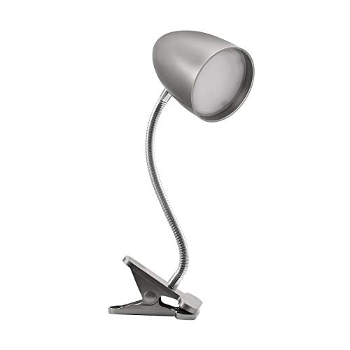 E ENERGETIC LIGHTING Desk lamp with Clamp, Non-Dimmable Clip Light for Bed and Desk, 4000K Cool White, 3.5W 240 LM lamp, Eye Protection, ETL Listed - color: Clip Lamp-Silver