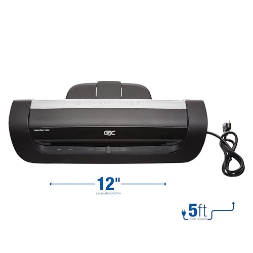 GBC Thermal Laminator Machine, Fusion 7000L, 12 Inch, 1 Min Warm-Up, 3-10 Mil, with 50 EZUse Laminating Pouches (1703098F) - style: 7000L