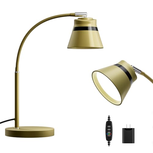 AXX Gold Desk Lamp, 24-Inch Table Light for Home Office/Bedroom/College Dorm Room, LED Bulb Included, 1000LM, 3 Color Modes, 10 Dimmable Levels, Metal - color: Gold