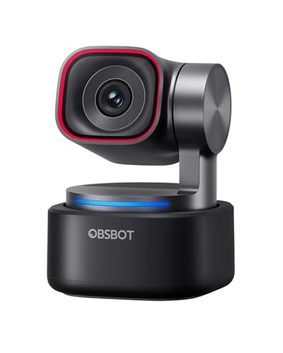 OBSBOT Tiny 3 AI-Powered Spatial Audio 4K Webcam, AI Tracking PTZ Camera