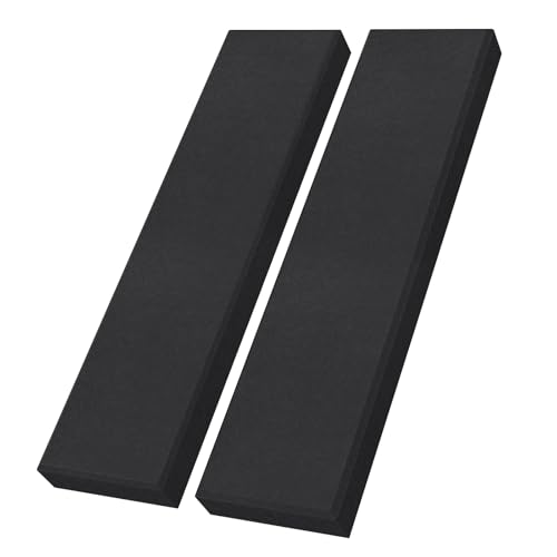2 Pack Fiberglass Acoustic Panels 48"x12"x2" Soundproof Panels, Black - color: Black
