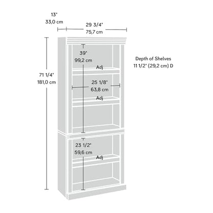 Sauder Heritage Hill Library/ Book shelf, Classic Cherry finish - size: L:29.80" x W:13.09" x H:71.26"
