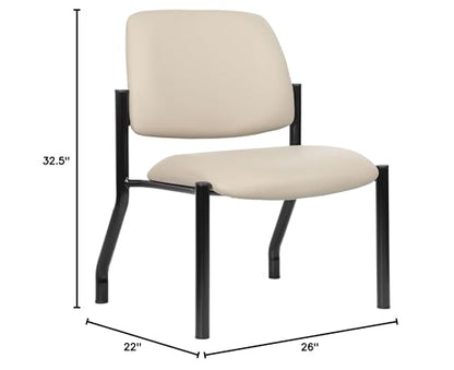 Boss Armless Guest Chair, 400 lb. Weight Capacity, Beige