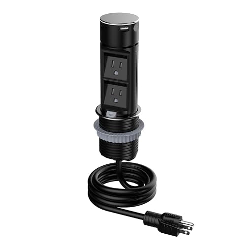 Link2Home Pop-Up Outlet, 2 AC Outlets, 2 USB Ports, Stainless Steel - size: 1 Pack