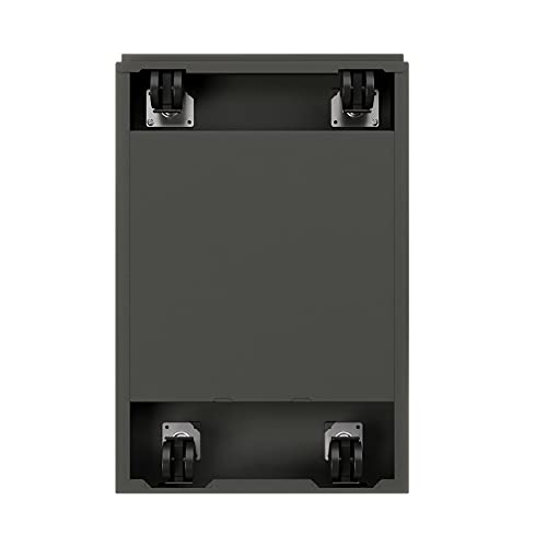 20 Inch Deep Metal Mobile Pedestal File 2 Drawer Box-File with Full Width Pull, for Home and Office, Holds Letter Width Hanging Folders, Charcoal - color: Charcoal