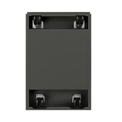 20 Inch Deep Metal Mobile Pedestal File 2 Drawer Box-File with Full Width Pull, for Home and Office, Holds Letter Width Hanging Folders, Charcoal - color: Charcoal
