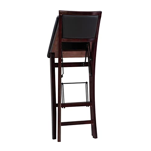 Linon Keira Pad Back Folding Bar Stool - color: Merlot/Brown, style: Bar Stool