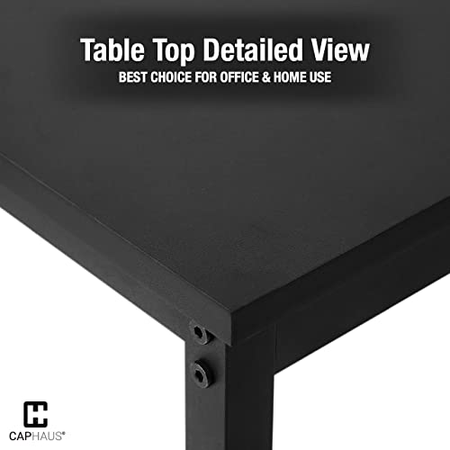 CAPHAUS 40 Inch Small Computer Desk for Home Office, Gaming & Small Spaces - Compact Black Writing Desk, Easy Assembly, 220 lbs, P2 Board - size: 40 inch