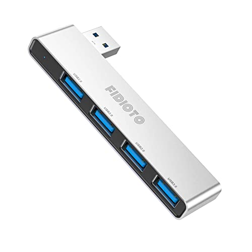 Small USB Hub, Fidioto 4 Port USB Adapter(1 * 3.0 Hub, 3 * 2.0 Hub), Multi USB Port Expander for Laptop, iMac Pro, MacBook Air, Mac mini/Pro, Notebook PC, USB Flash Drives and Mobile HDD Etc. - color: Silvery