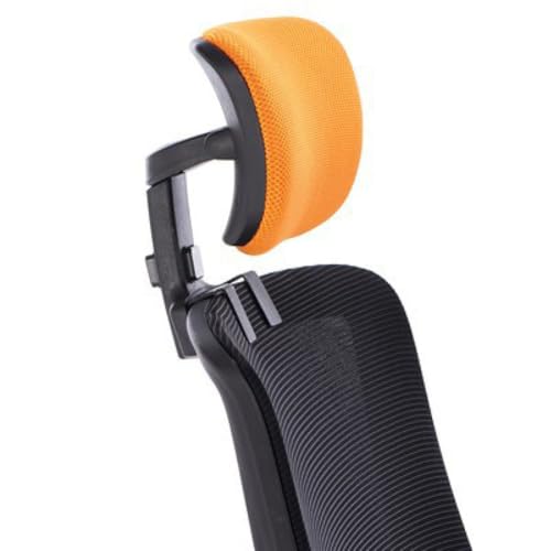 Office Chair Headrest Attachment,Breathable Mesh Soft Sponge Neck Support Cushion Clip on Head Pillow for Computer Chair,Easy Installation (Orange) - color: Orange