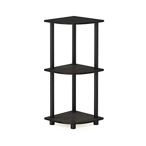 Furinno Turn-N-Tube Toolless Assembly 3-Tier Storage Shelves, Espresso - color: Espresso/Black, size: 3-Tier