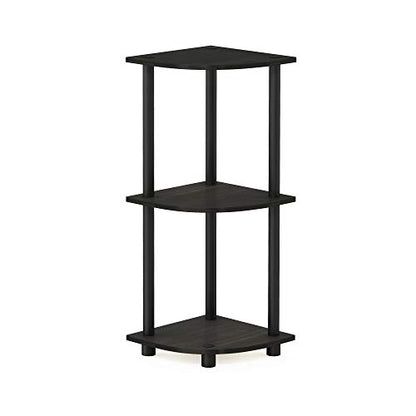 Furinno Turn-N-Tube Toolless Assembly 3-Tier Storage Shelves, Espresso - color: Espresso/Black, size: 3-Tier