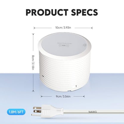 Desk Power Strip with 15W Wireless Charger, PD 20W USB-A, QC 3.0 USB-C Fast Charging Embedded Power Outlet, Recessed Power Outlet with AC outlets and 6FT Cord - color: white
