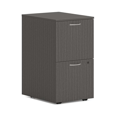 HON MOD Mobile File Cabinet, 2 Storage Drawers Filing Cabinet, Slate Teak - color: Slate Teak, style: 2 File Drawers