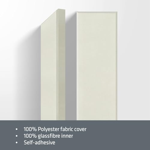 2 Pack Fiberglass Acoustic Panels 48"x12"x2" Soundproof Panels, Off White - color: Off White