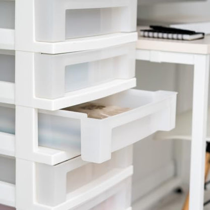 9 Drawer Plastic Rolling Storage Cart with Clear Drawers