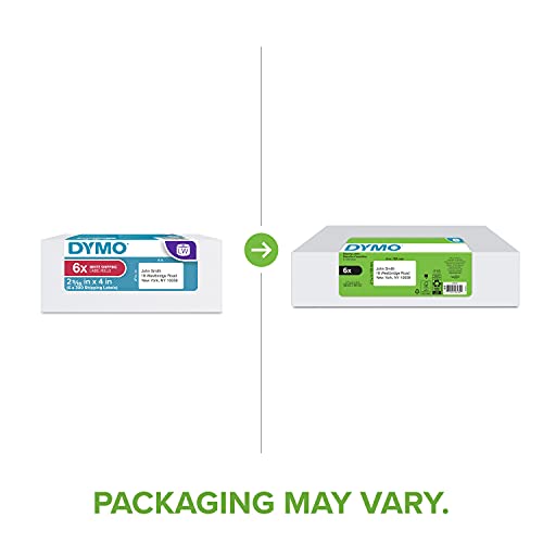DYMO Authentic LW Large Shipping Labels DYMO Labels for LabelWriter Label Printers, 2-5/16" x 4, Print Up to 6-Line Addresses, 6 Rolls of 300 (1800 Total)