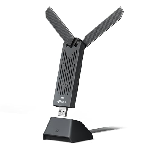 TP-Link BE6200 Tri-Band USB 3.0 Wi-Fi 7 Adapter for Desktop PC, WiFi Dongle | USB Wireless Adapter, Support Win11/10 | 2 x High Gain Antennas | 6GHz,4K-QAM,160MHz, WPA3|Secure by Design, Archer TBE401UH - size: BE6200, WiFi 7